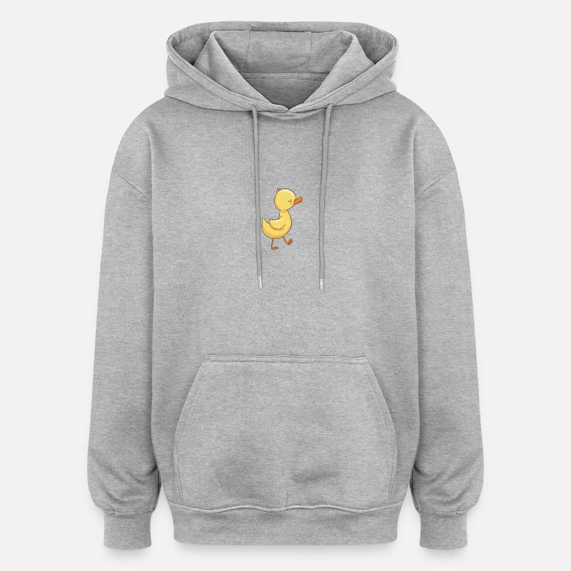 Entchen mit roten Bäkchen - Oversized Unisex Hoodie - Grau meliert