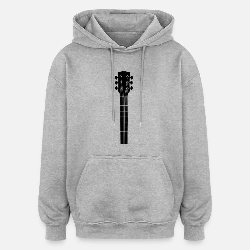 guitar head - Sweat à capuche oversize unisexe - gris chiné