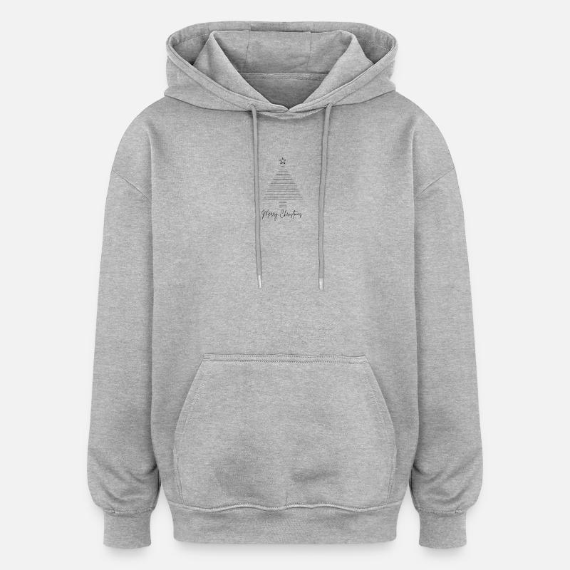 Arbre de Noël - Sweat à capuche oversize unisexe - gris chiné