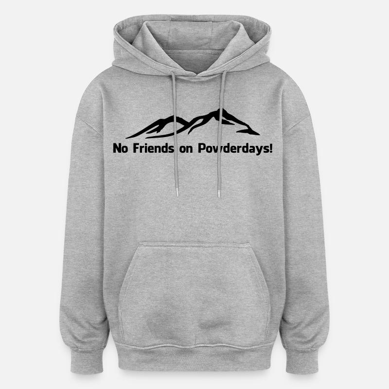 Amis de no sur Powderdays - Sweat à capuche oversize unisexe - gris chiné
