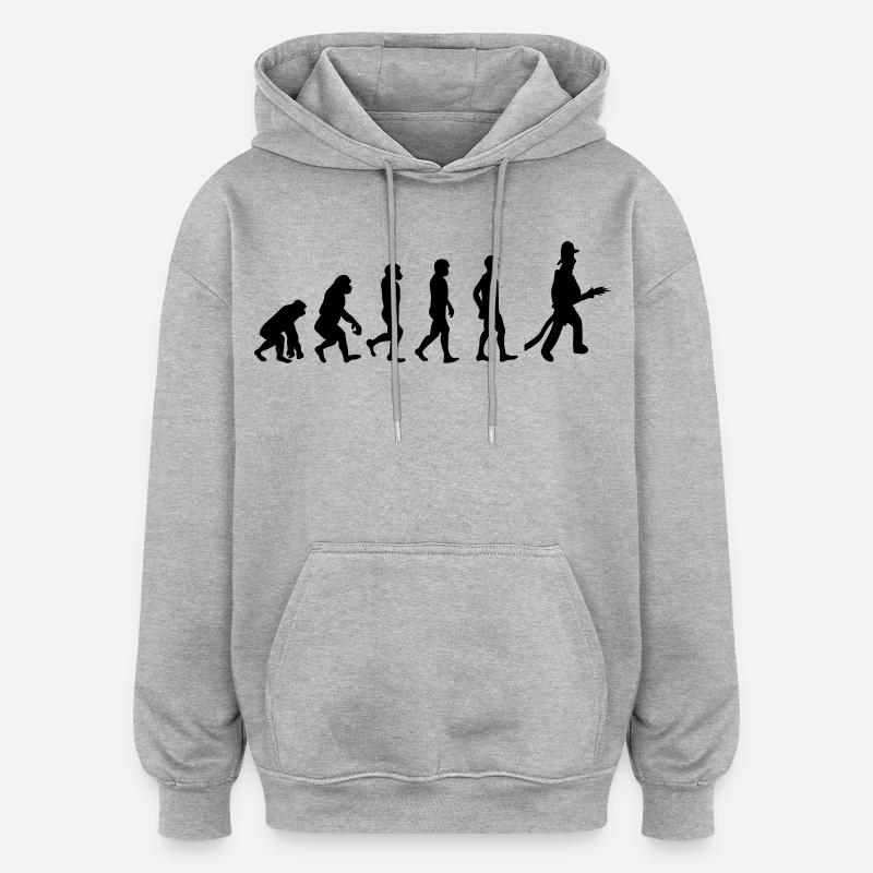 Feuerwehr Evolution - Oversized Unisex Hoodie - Grau meliert