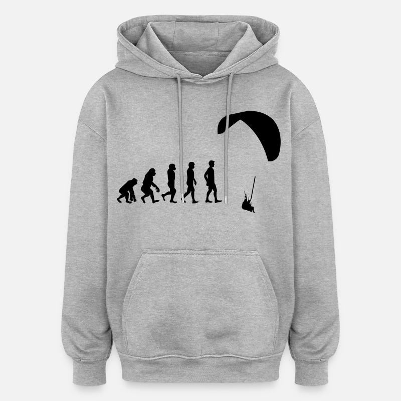 Evolution Gleitschirm - Oversized Unisex Hoodie - Grau meliert