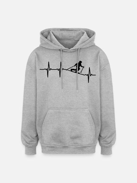 Telemark Puls - Oversized Unisex Hoodie - Grau meliert