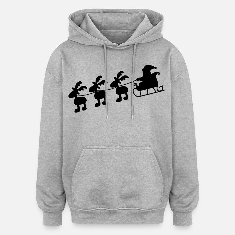 Noël - Sweat à capuche oversize unisexe - gris chiné