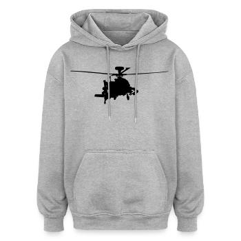 Apache - Oversized Unisex Hoodie - Grau meliert - Vorne - Noah (186cm)