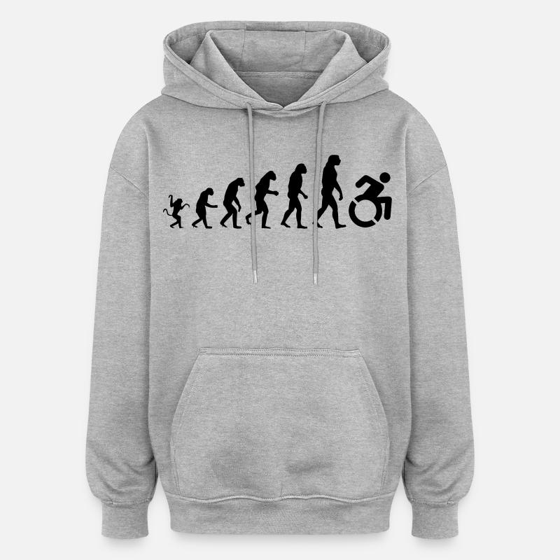Évolution des fauteuils roulants * - Sweat à capuche oversize unisexe - gris chiné
