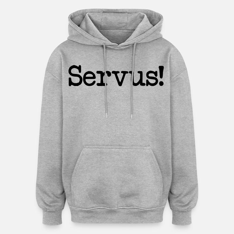 Bonjour! - Sweat à capuche oversize unisexe - gris chiné