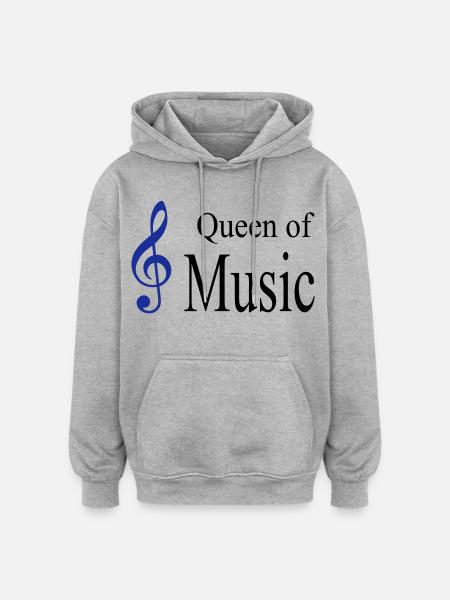 musique - Sweat à capuche oversize unisexe - gris chiné