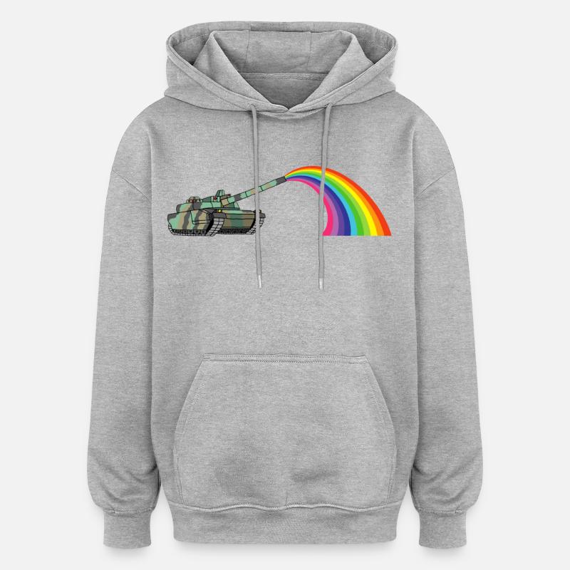 Regenbogenpanzer - Oversized Unisex Hoodie - Grau meliert