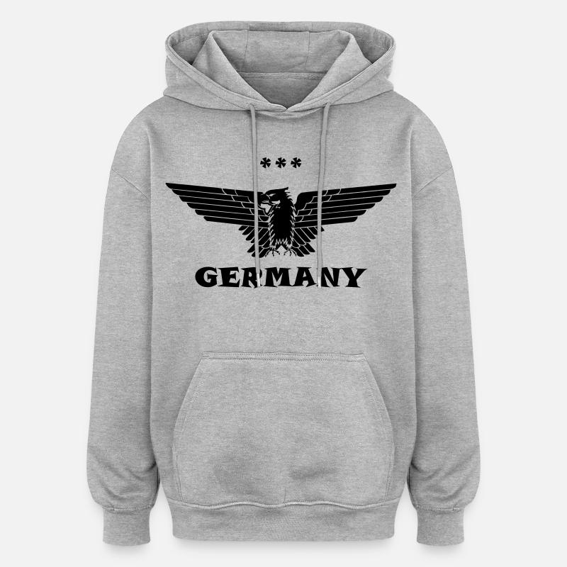 Deutsdchland Adler Germany black - Oversized Unisex Hoodie - Grau meliert