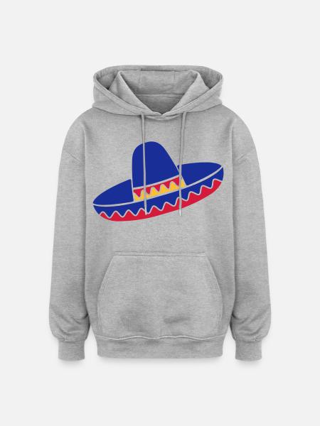 Sombrero Azul de Fiesta - Oversized Unisex Hoodie - heather grey