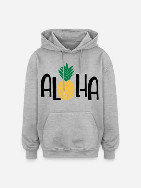 Sommer - Oversized Unisex Hoodie - Grau meliert