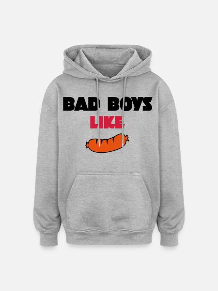 saucisse - Sweat à capuche oversize unisexe - gris chiné