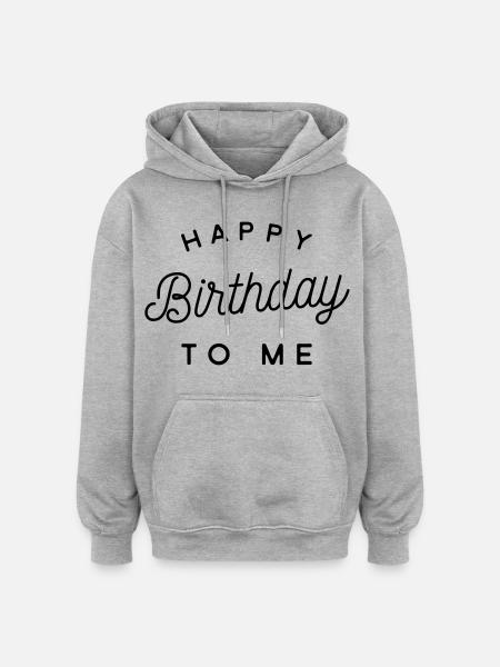 birthday - Oversized Unisex Hoodie - heather grey