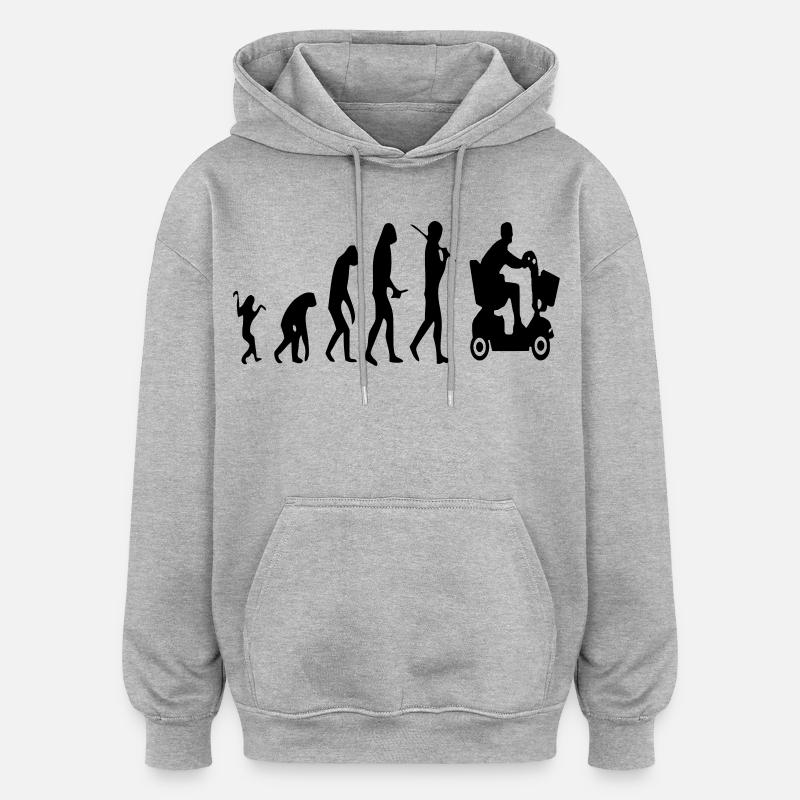 Mobility scooter evolution of disabled people # - Oversized Unisex Hoodie - heather grey