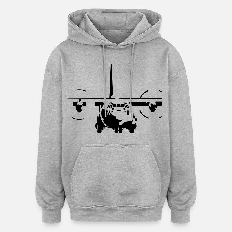 C-130 Hercules - Sweat à capuche oversize unisexe - gris chiné