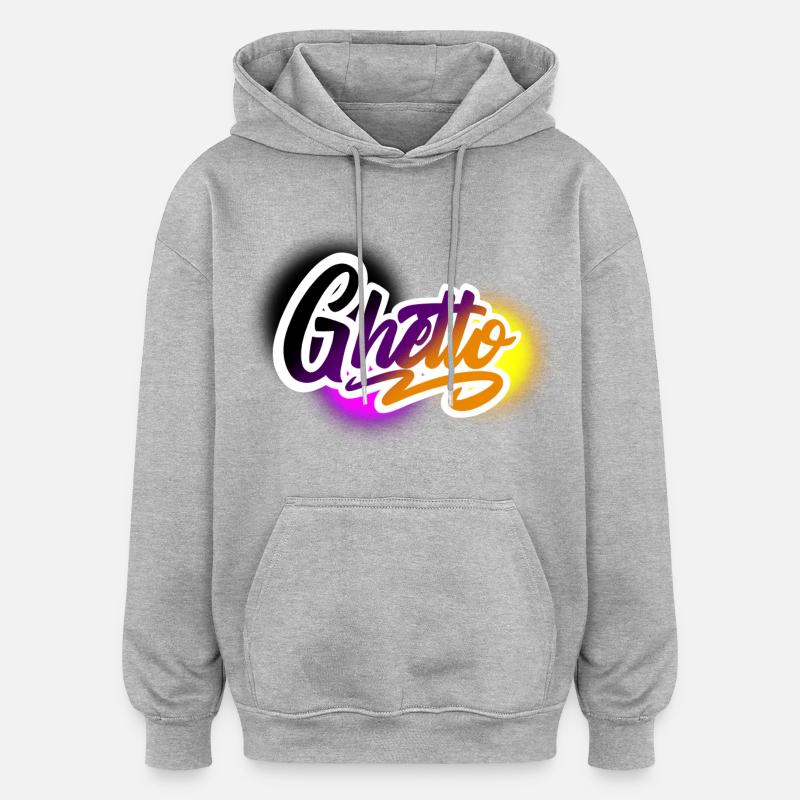 ghetto - Sweat à capuche oversize unisexe - gris chiné