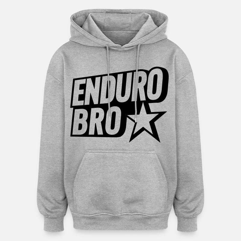 Enduro Bro simple - Sweat à capuche oversize unisexe - gris chiné