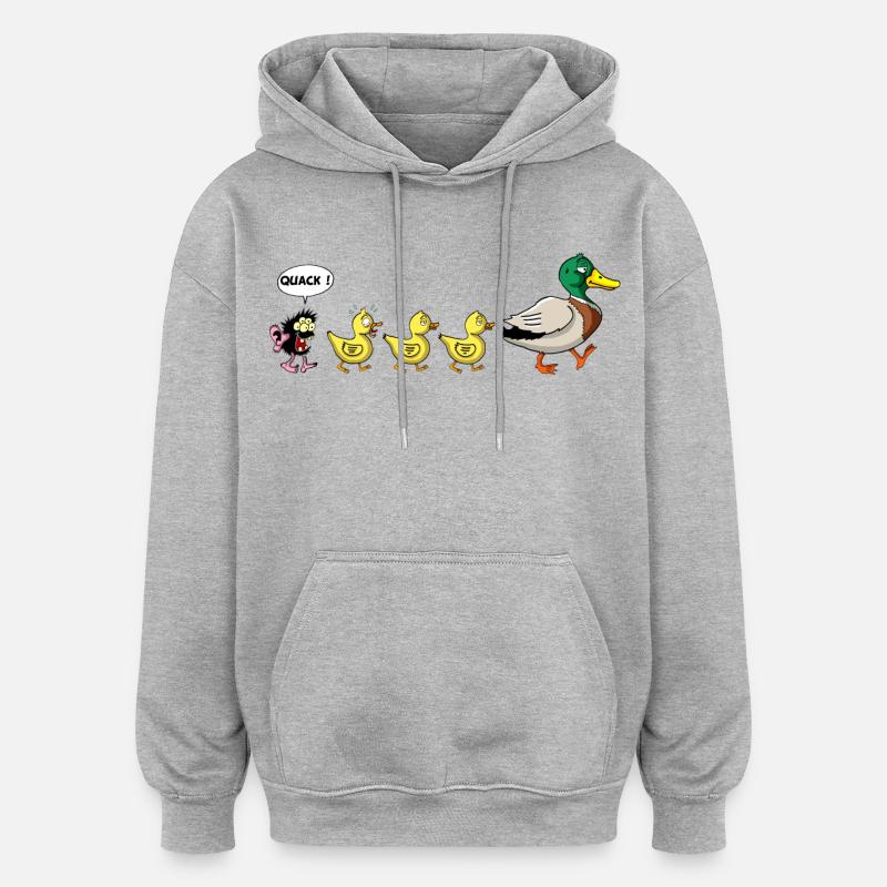 Das hässliche Entlein - Oversized Unisex Hoodie - Grau meliert