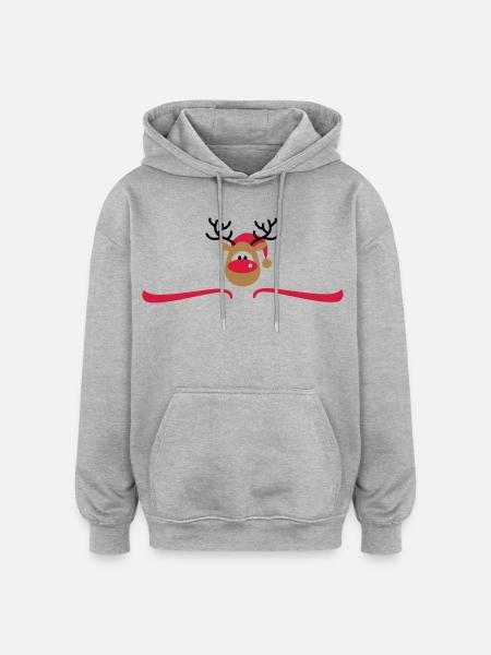 Kerstmis - Oversized Unisex Hoodie - heather grey
