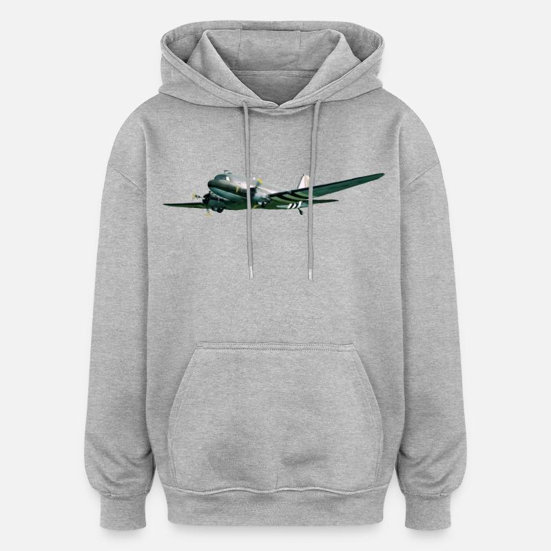 C-47 - Sweat à capuche oversize unisexe - gris chiné