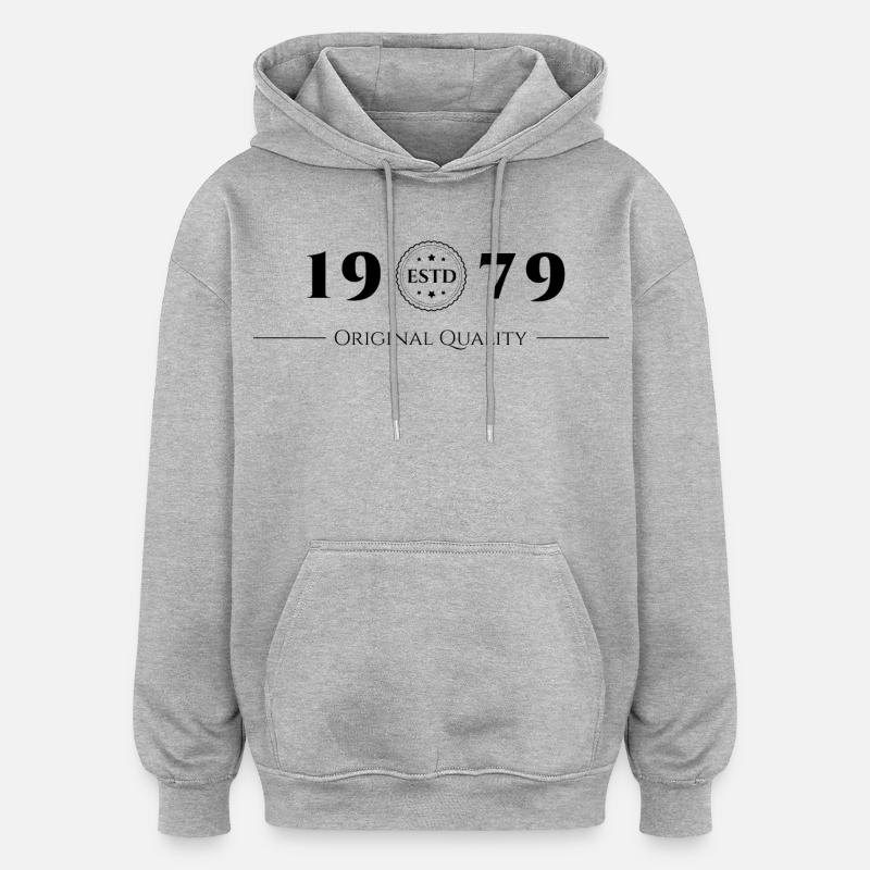 Sceau de qualité d'origine 1979 - Sweat à capuche oversize unisexe - gris chiné