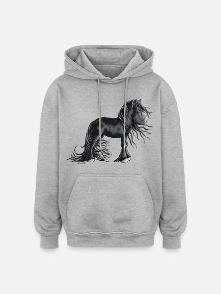 Sweet Friesian Horse - Oversized Unisex Hoodie - heather grey