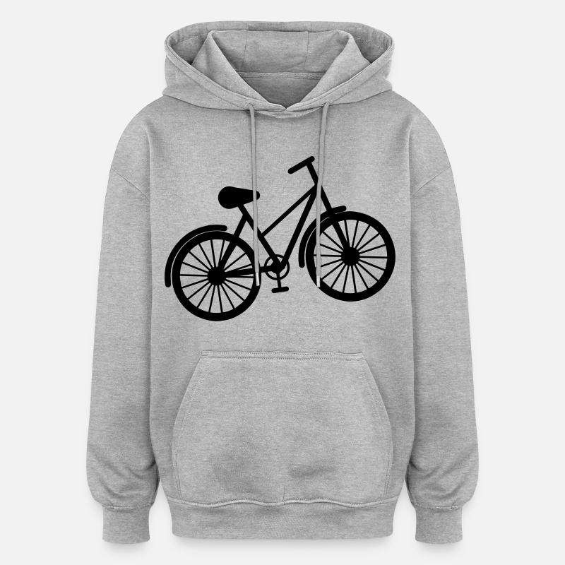 Vélo - Sweat à capuche oversize unisexe - gris chiné