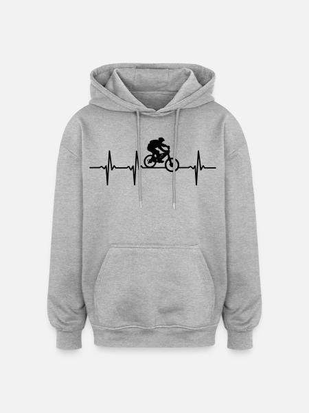 Biker pulse T-Shirts - Oversized Unisex Hoodie - heather grey