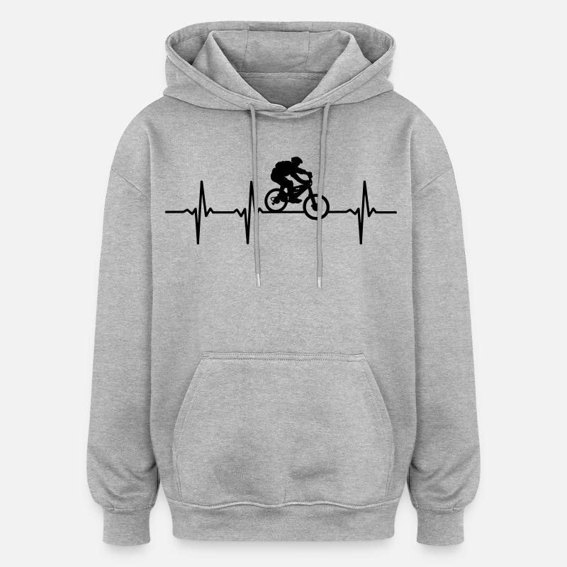 Biker Puls - Oversized Unisex Hoodie - Grau meliert