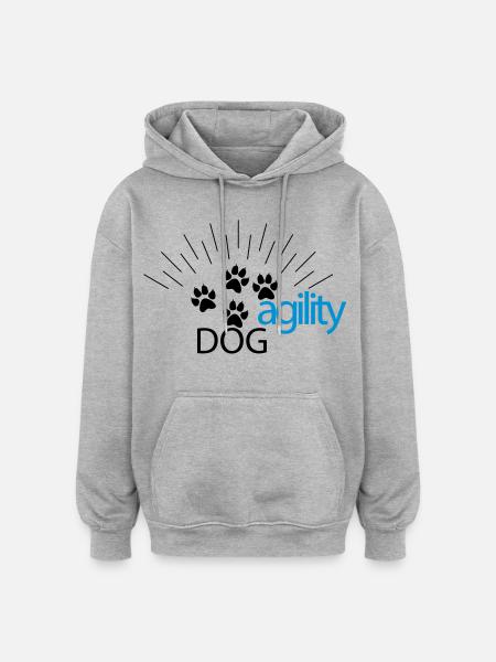 agilité - Sweat à capuche oversize unisexe - gris chiné
