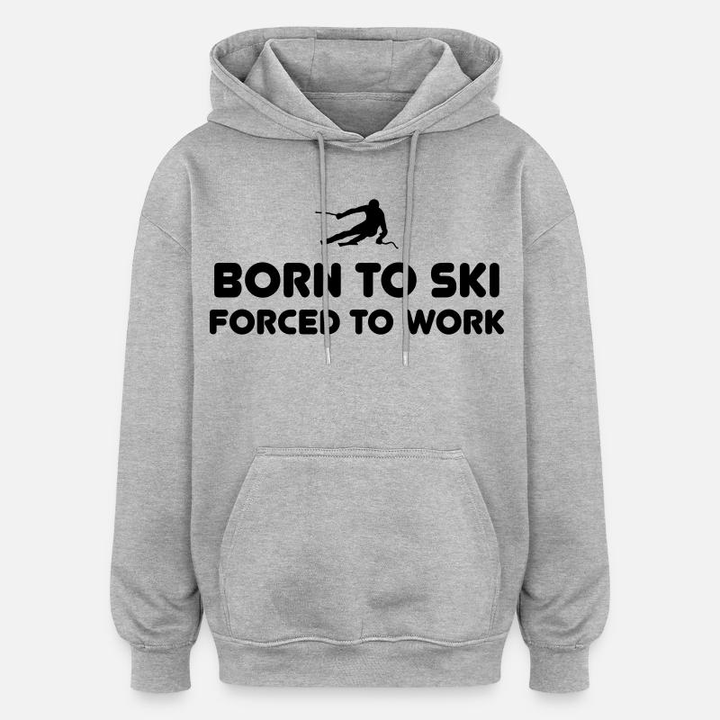 Né à ski T-Shirts - Sweat à capuche oversize unisexe - gris chiné