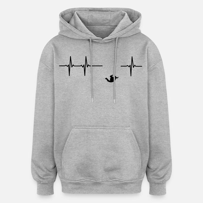 Parachute jumper impulsion - Sweat à capuche oversize unisexe - gris chiné