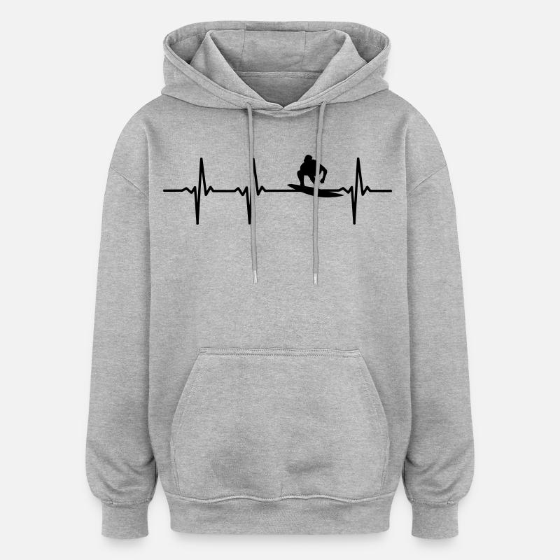 Surfeur ECG - Sweat à capuche oversize unisexe - gris chiné