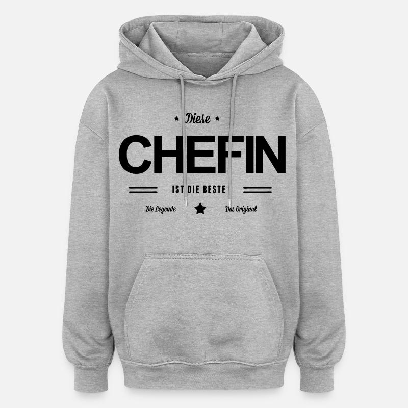 Beste Chefin - Oversized Unisex Hoodie - Grau meliert