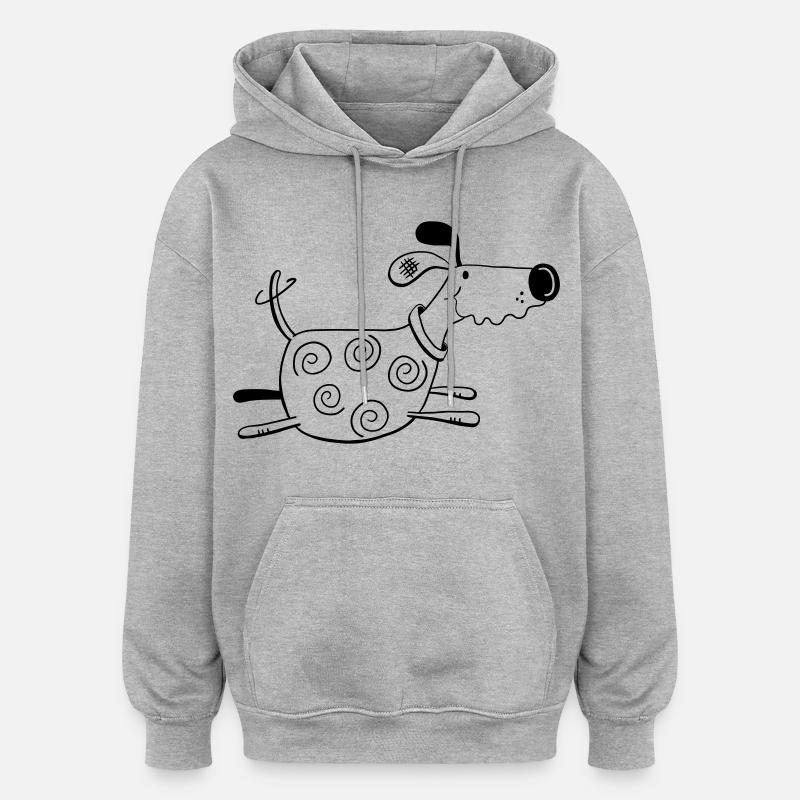 Drolliger Hund - Dog - Hunde - Comic - Oversized Unisex Hoodie - Grau meliert