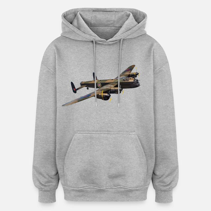 Avro Lancaster - Sweat à capuche oversize unisexe - gris chiné