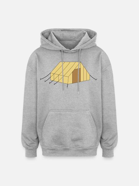 Tente - Sweat à capuche oversize unisexe - gris chiné