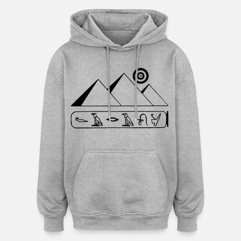 Pyramides et pharaons noirs - Sweat à capuche oversize unisexe - gris chiné