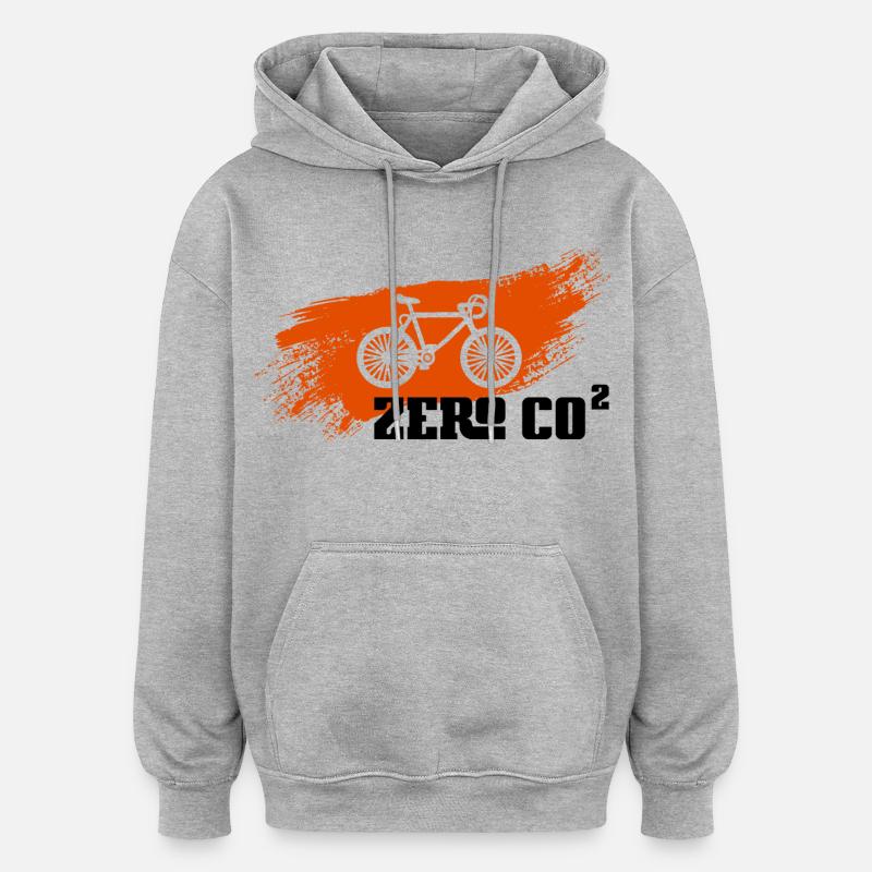 Zero CO2 - Sweat à capuche oversize unisexe - gris chiné