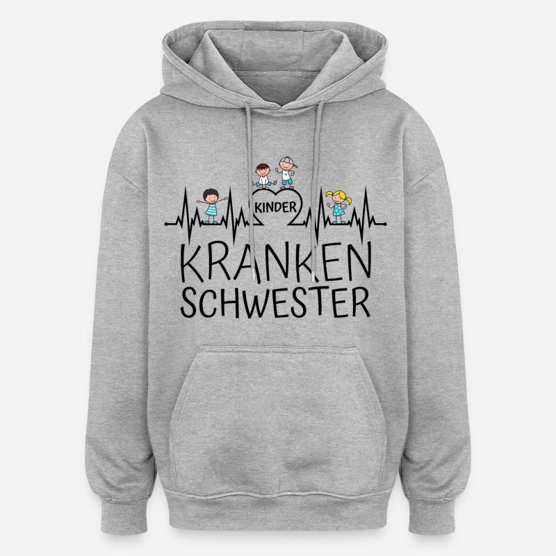Kinderkrankenschwester Kinder Krankenschwester - Oversized Unisex Hoodie - Grau meliert