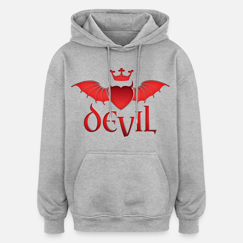 Angel & Devil - Oversized Unisex Hoodie - heather grey