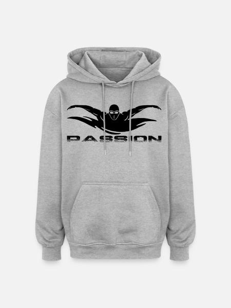 Swimming - Oversized Unisex Hoodie - Grau meliert