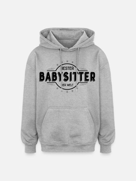 babysitter - Oversized Unisex Hoodie - Grau meliert