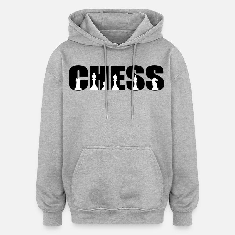 Chess - Sweat à capuche oversize unisexe - gris chiné