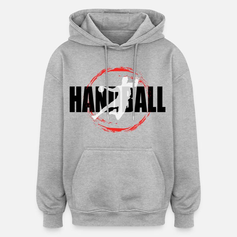 Handball - Sweat à capuche oversize unisexe - gris chiné