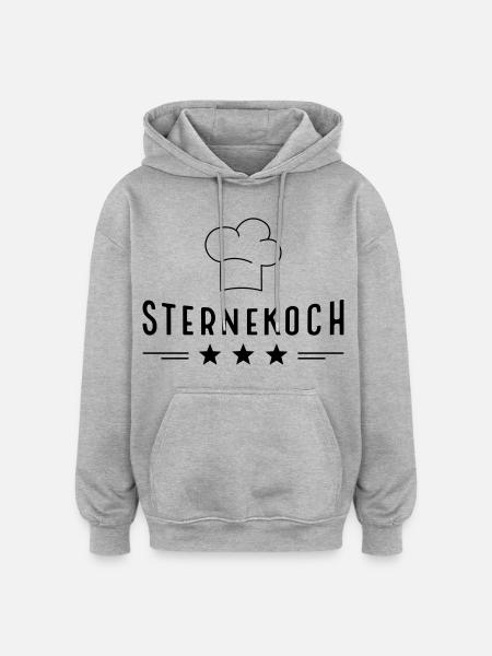 Sternekoch - Oversized Unisex Hoodie - Grau meliert