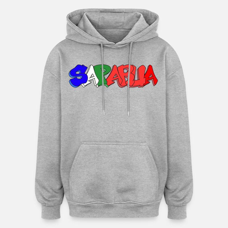 Saparua - Moluque 4 couleurs - Sweat à capuche oversize unisexe - gris chiné