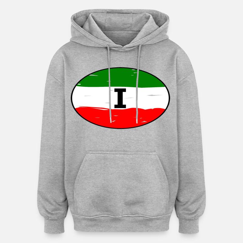 Autocollants Italie - Sweat à capuche oversize unisexe - gris chiné