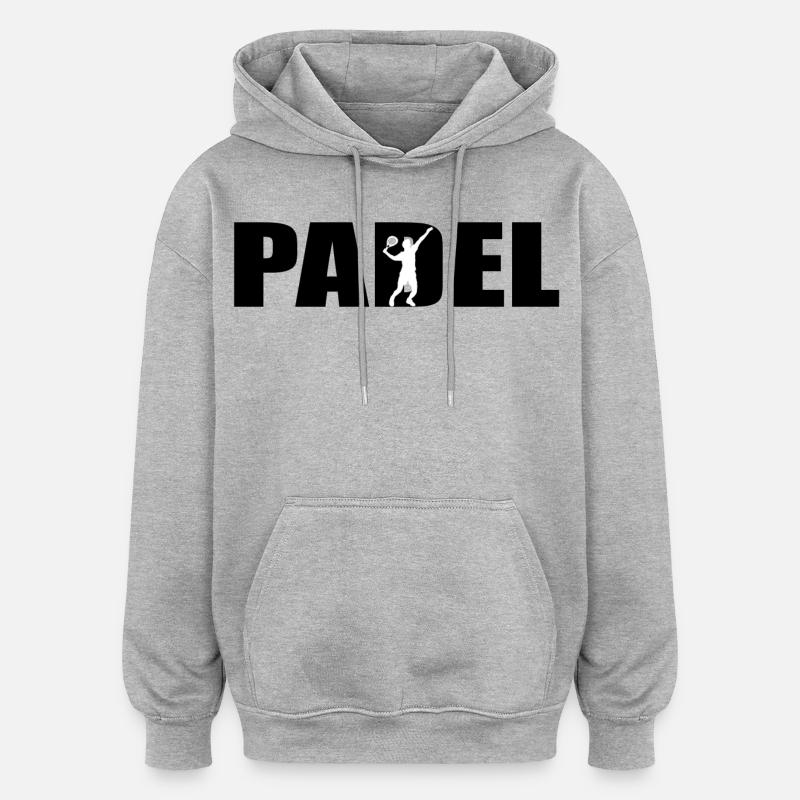 Padel - Sweat à capuche oversize unisexe - gris chiné